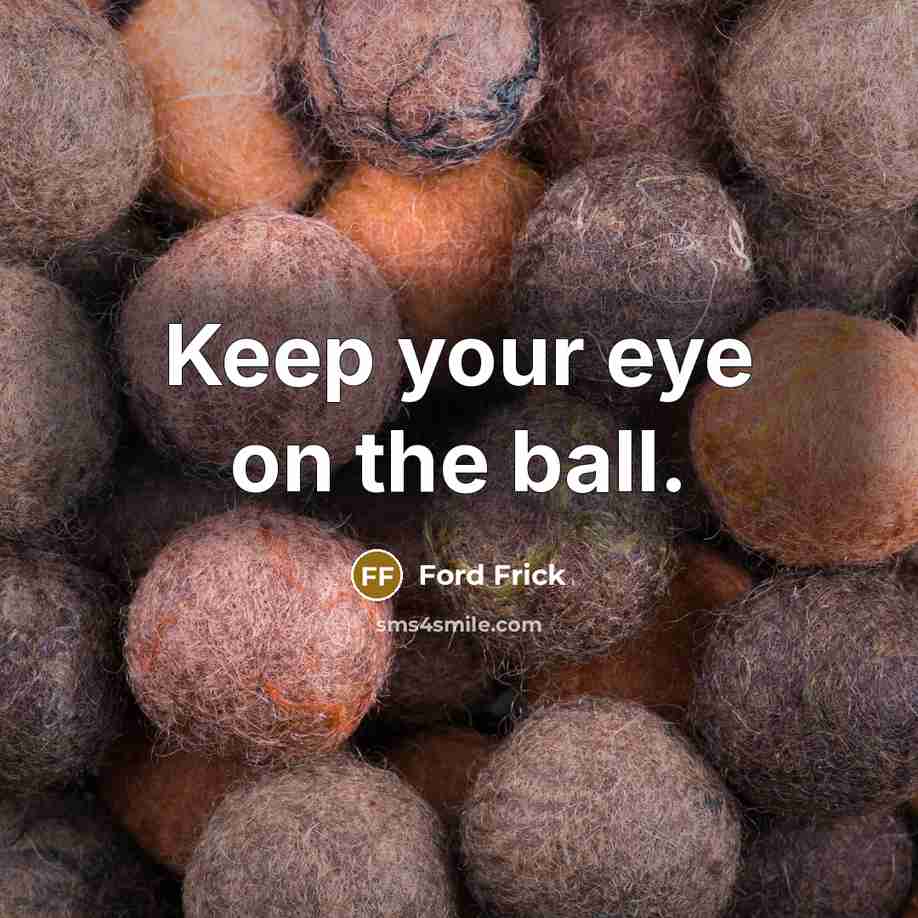 “Keep your eye on the ball.…” quote by Ford Frick