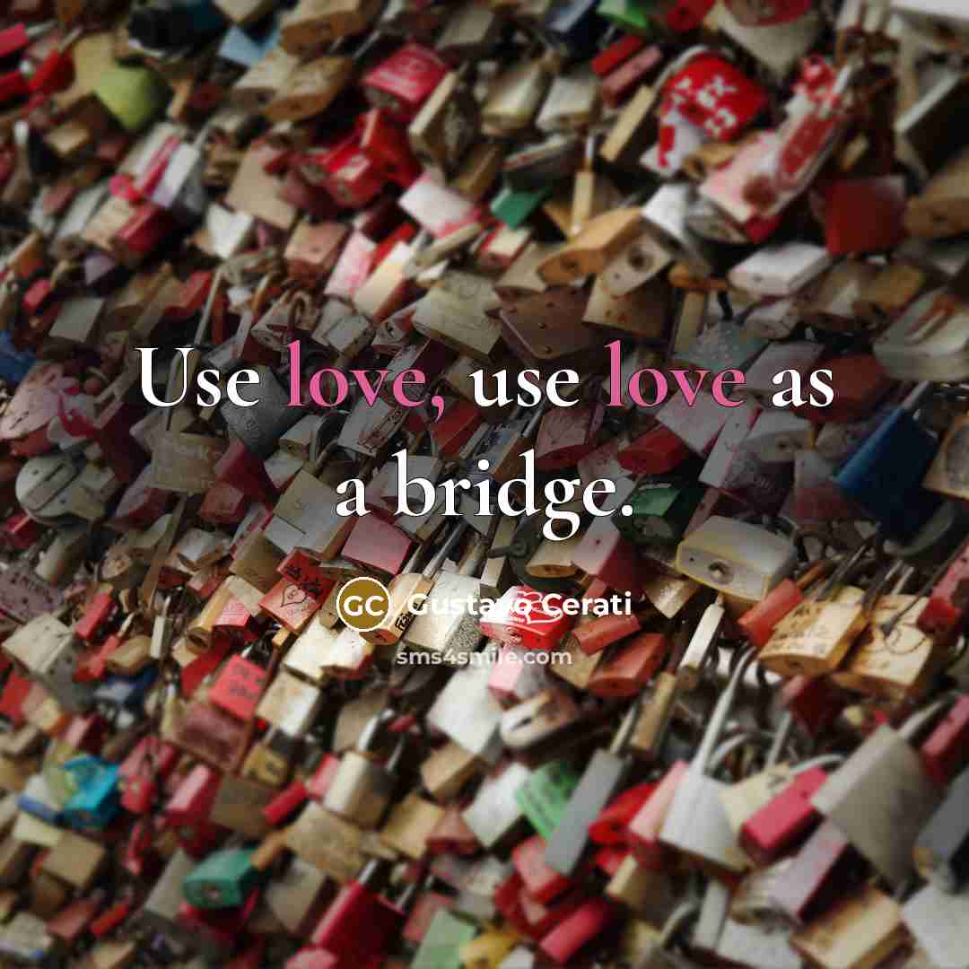 “Use love, use love as a bridge.…” quote by Gustavo Cerati
