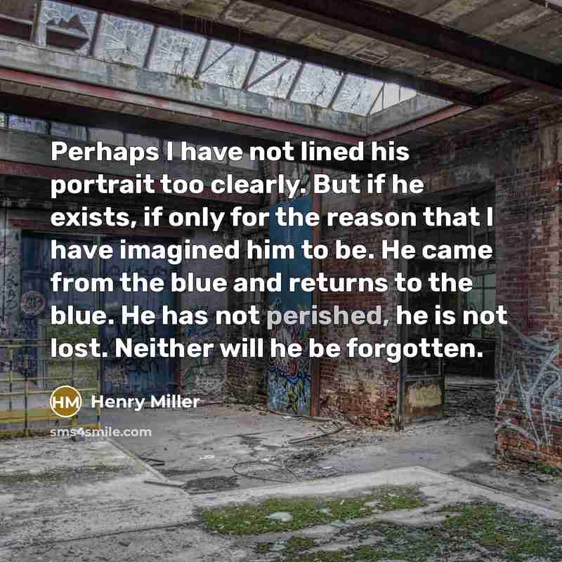 “Perhaps I have not lined his portrait too clearly. But…” quote by Henry Miller