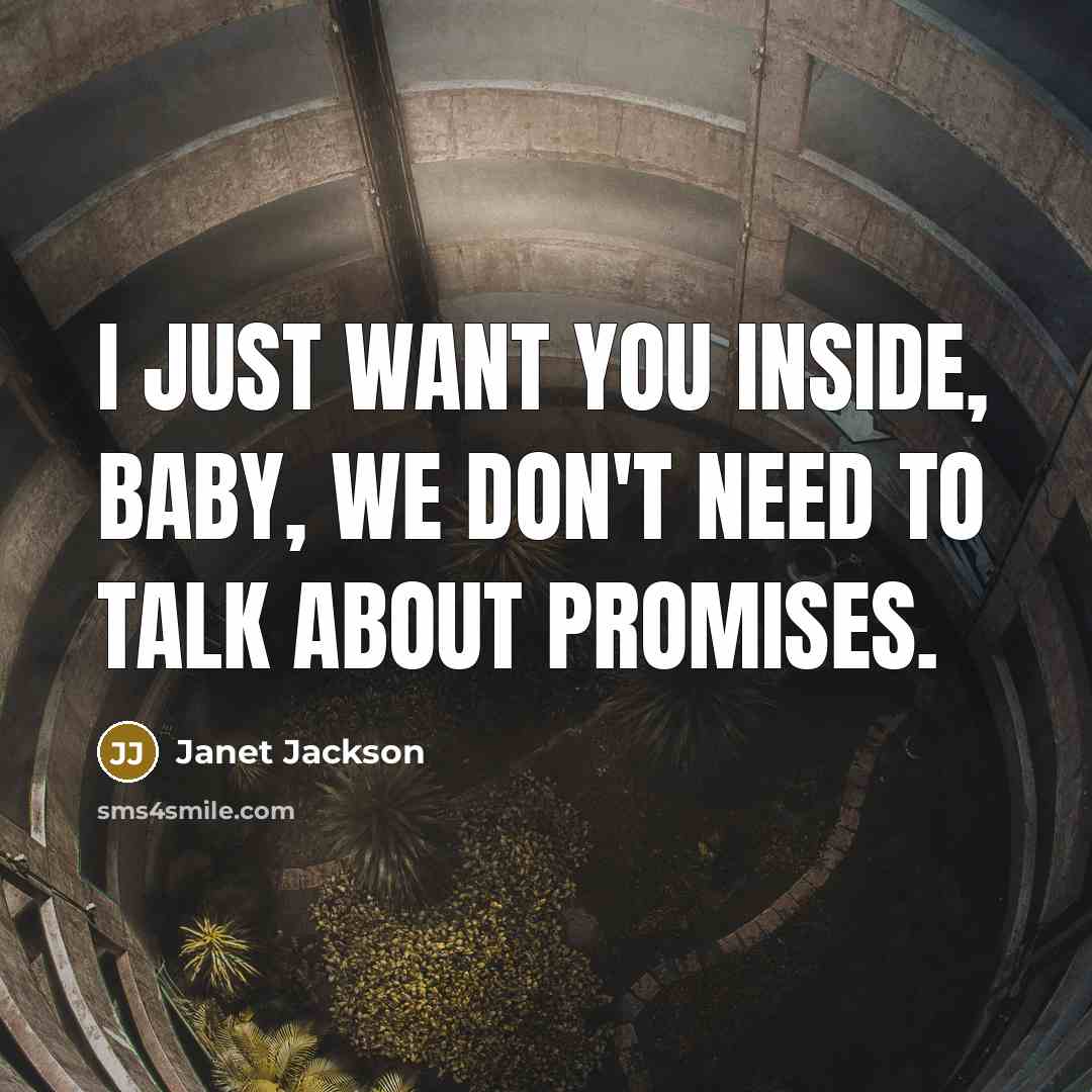 “I just want you inside, baby, we don't need to…” quote by Janet Jackson