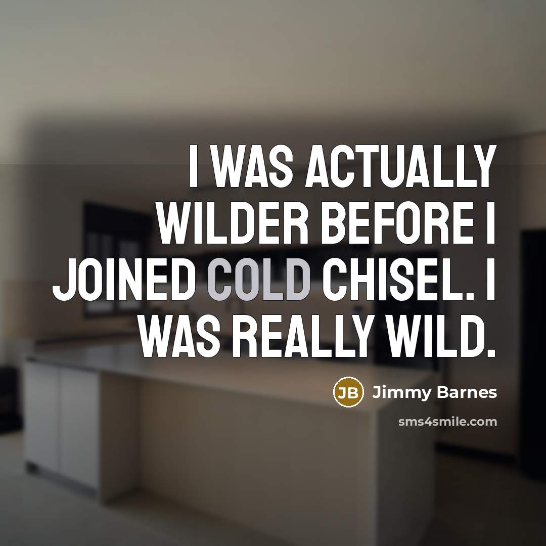 “I was actually wilder before I joined Cold Chisel. I…” quote by Jimmy Barnes