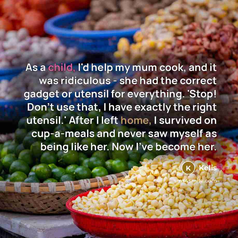 “As a child, I'd help my mum cook, and it…” quote by Kelis
