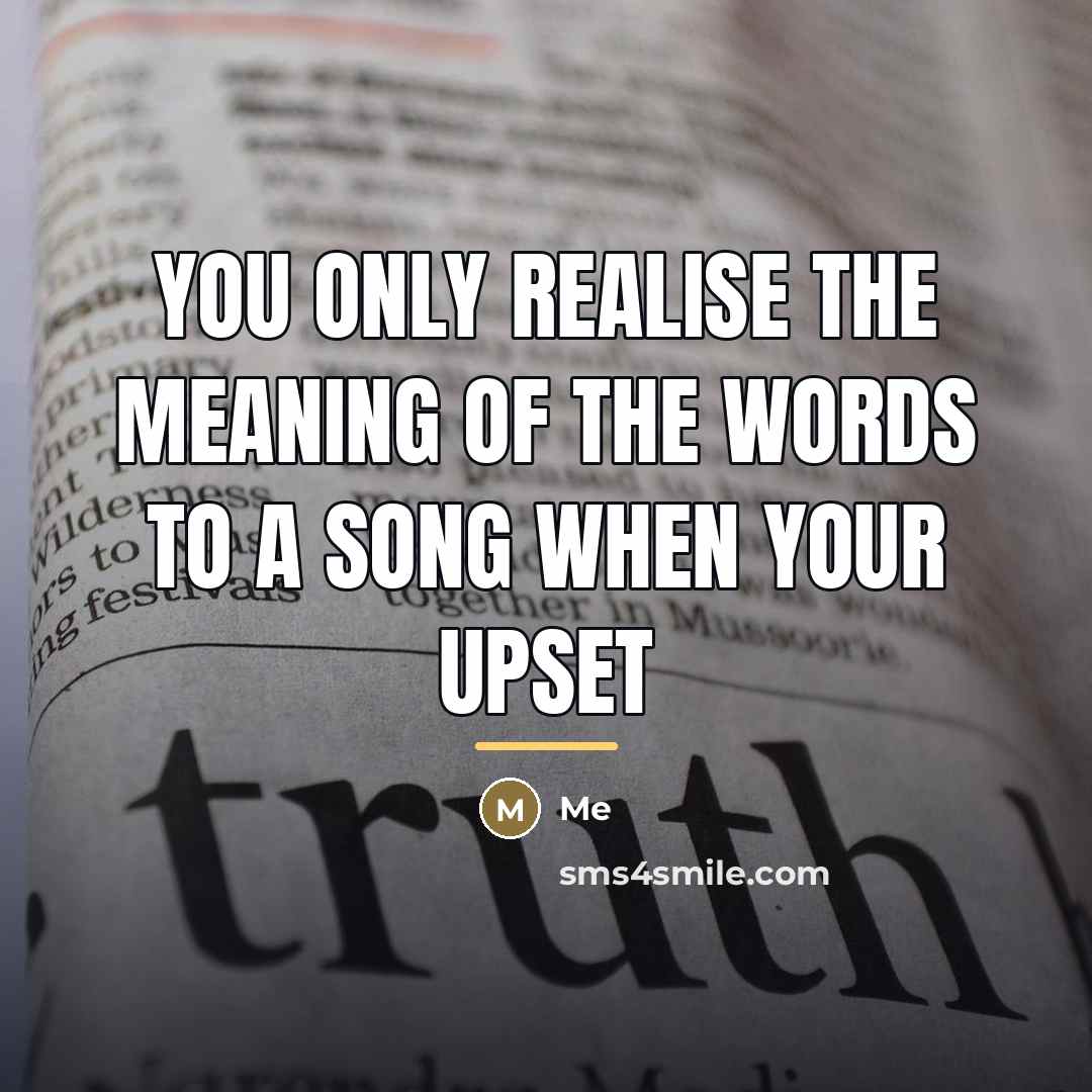 “You only realise the meaning of the words to a…” quote by Me