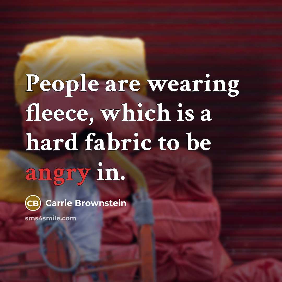 “People are wearing fleece, which is a hard fabric to…” quote by Carrie Brownstein