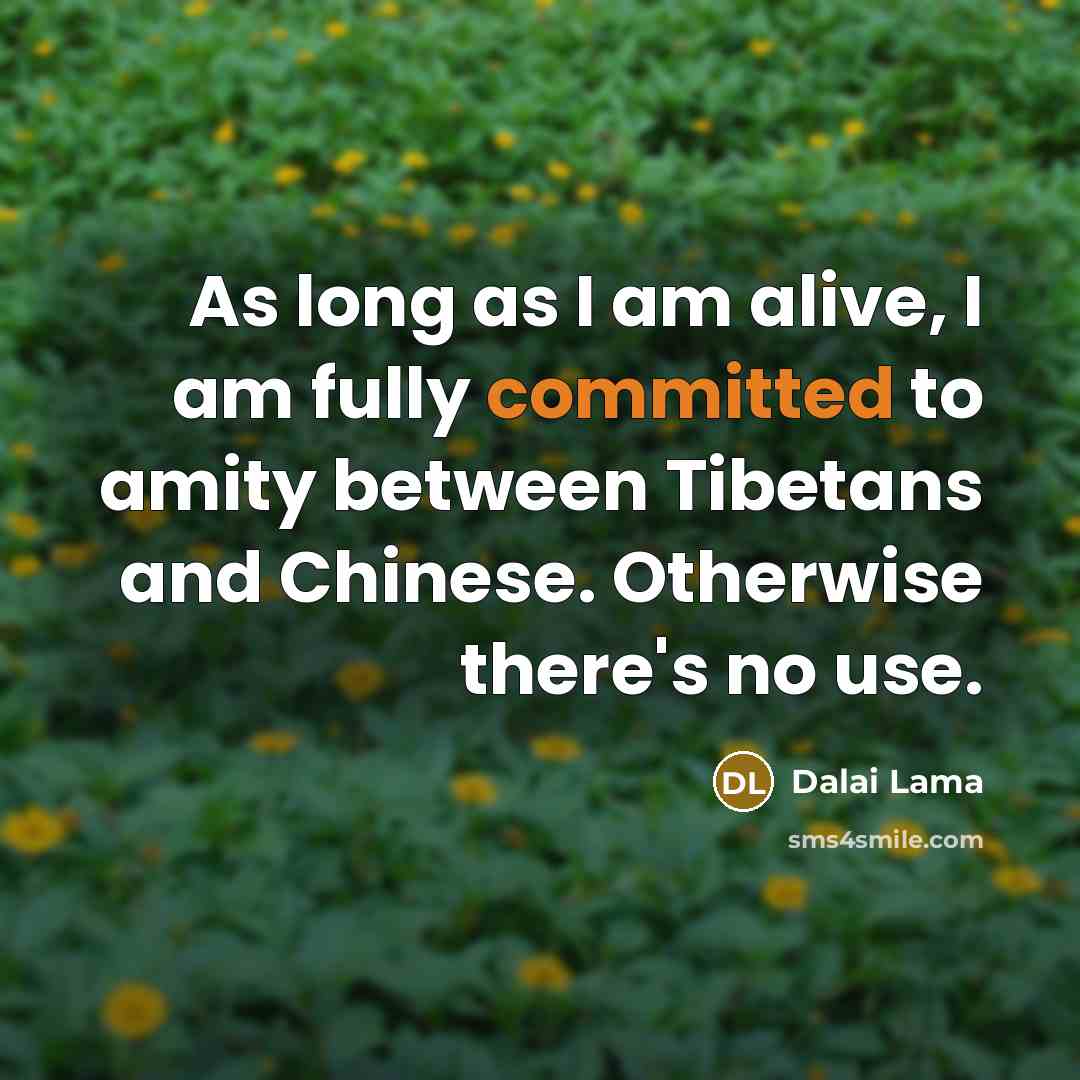 “As long as I am alive, I am fully committed…” quote by Dalai Lama