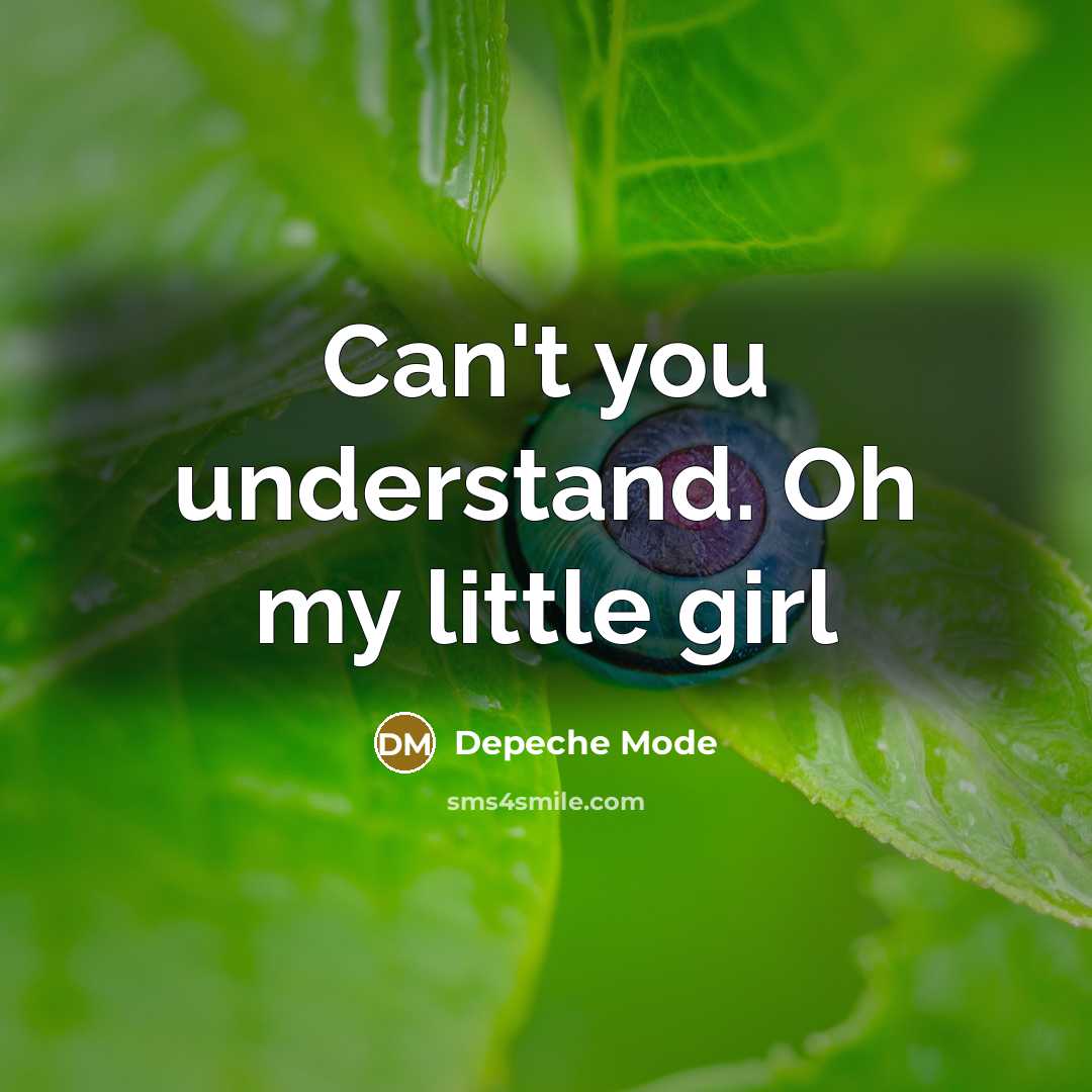 “Can't you understand. Oh my little girl…” quote by Depeche Mode