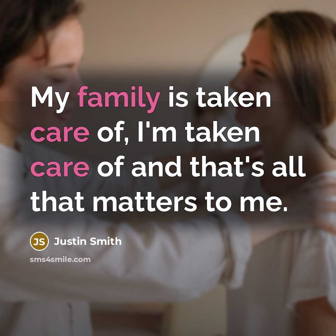 “My family is taken care of, I'm taken care of…” quote by Justin Smith