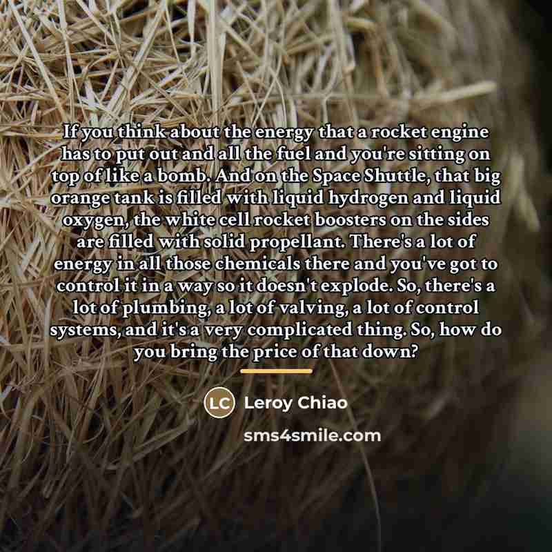 “If you think about the energy that a rocket engine…” quote by Leroy Chiao