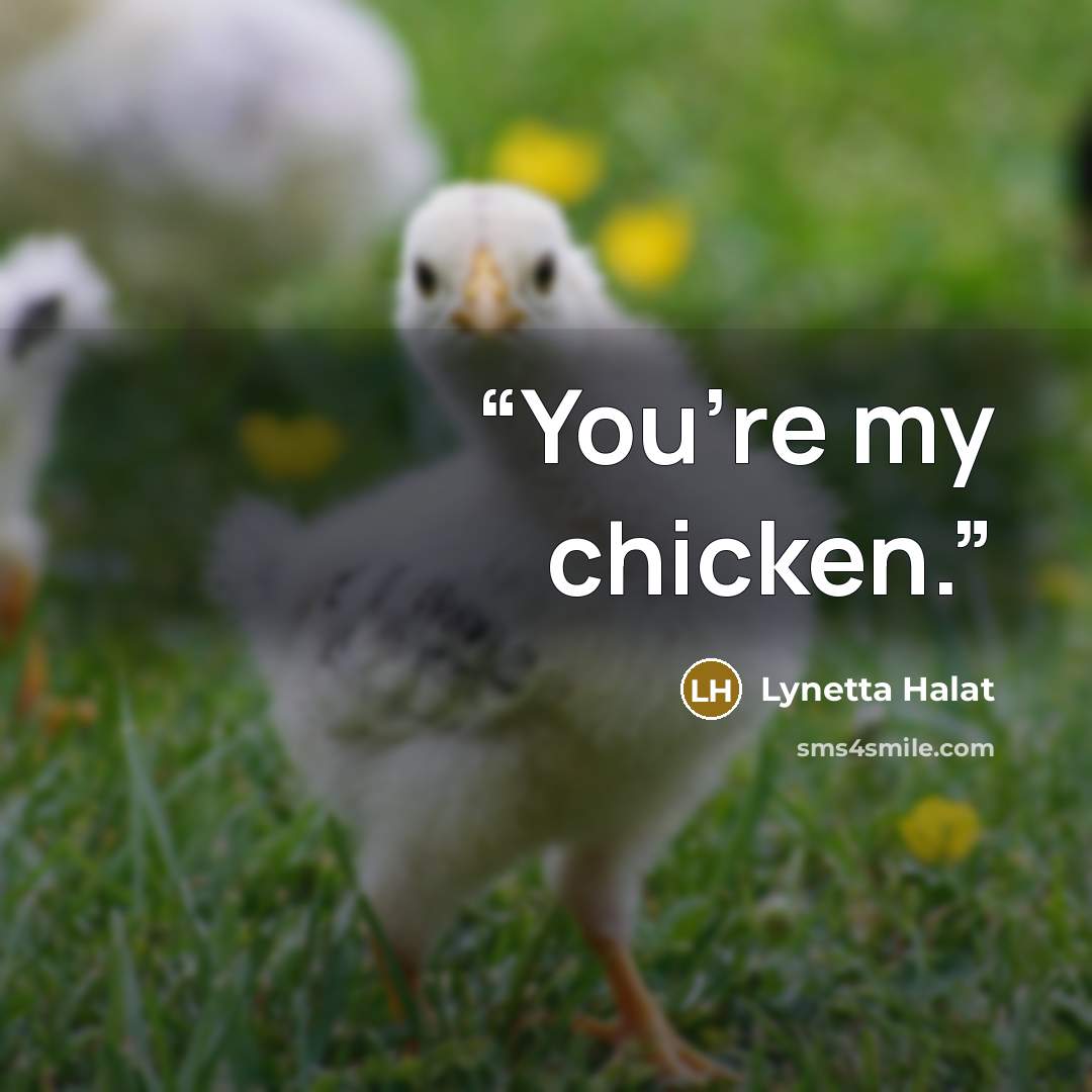 “You’re my chicken.” quote by Lynetta Halat