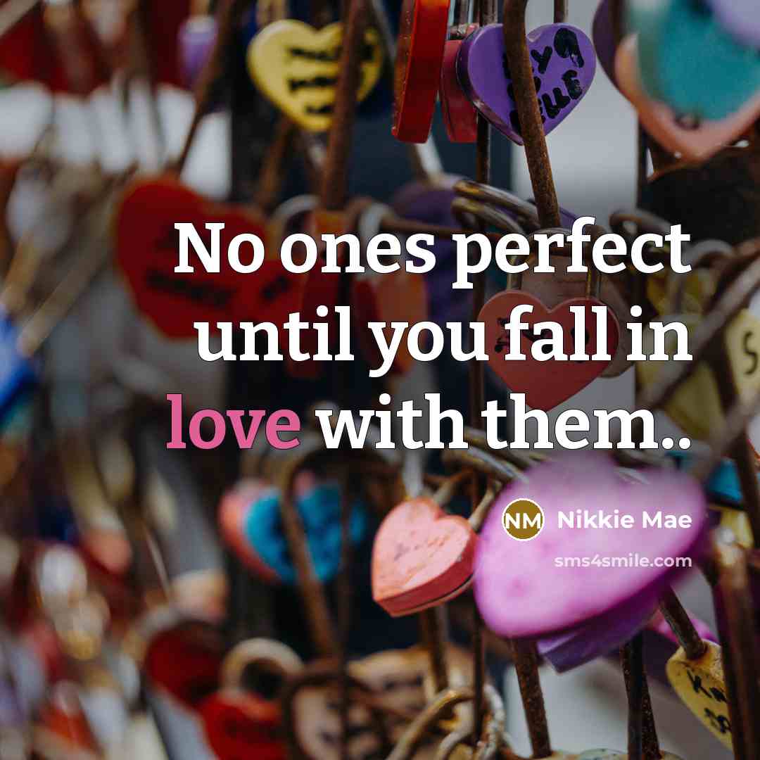 “No ones perfect until you fall in love with them..…” quote by Nikkie Mae