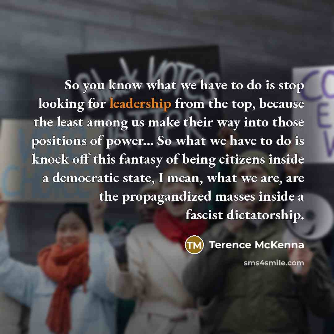 “So you know what we have to do is stop…” quote by Terence McKenna