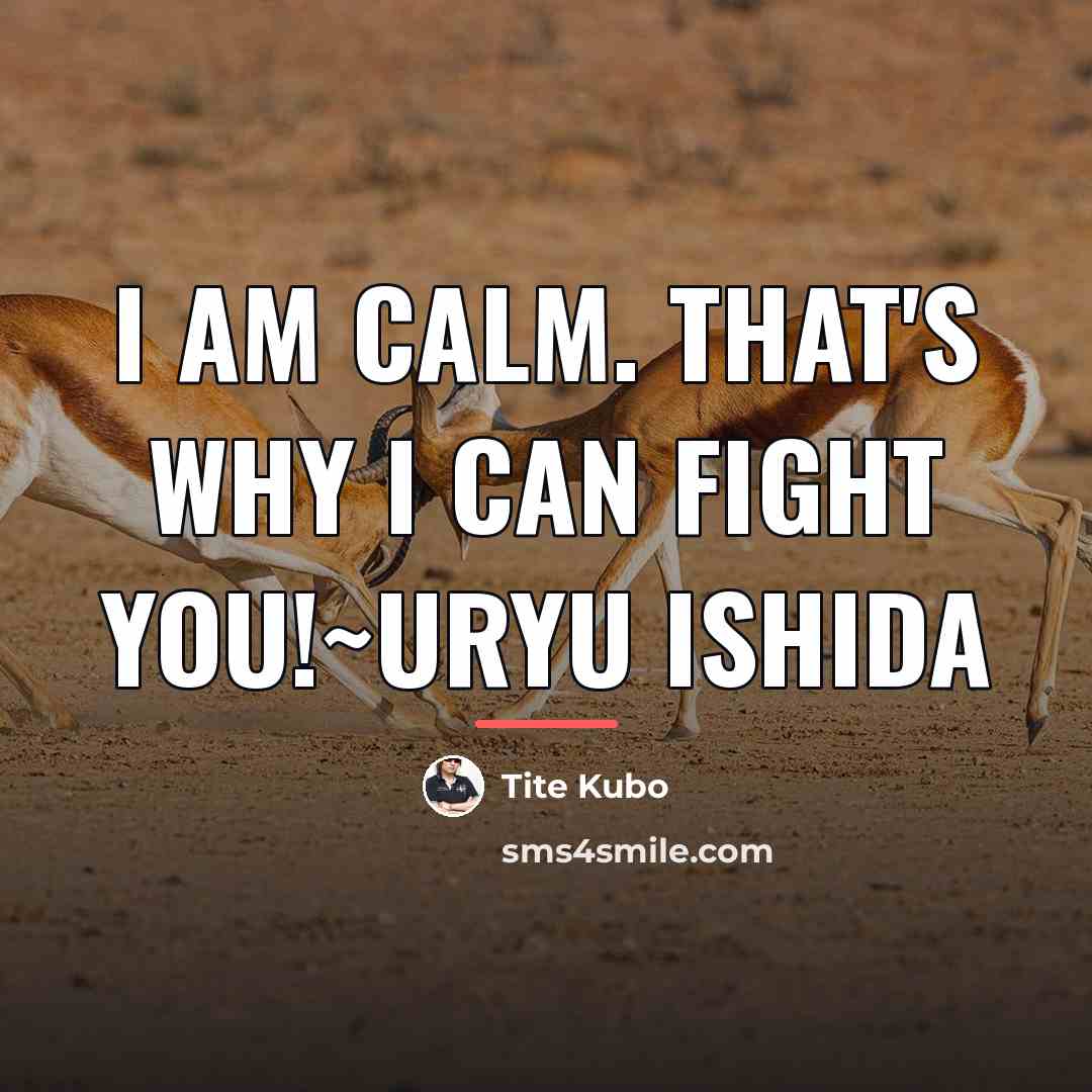 “I am calm. That's why I can fight you!~Uryu Ishida…” quote by Tite Kubo