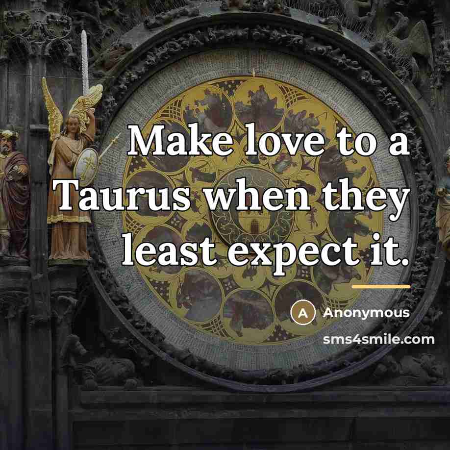 “Make love to a Taurus when they least expect it.…” quote by Anonymous