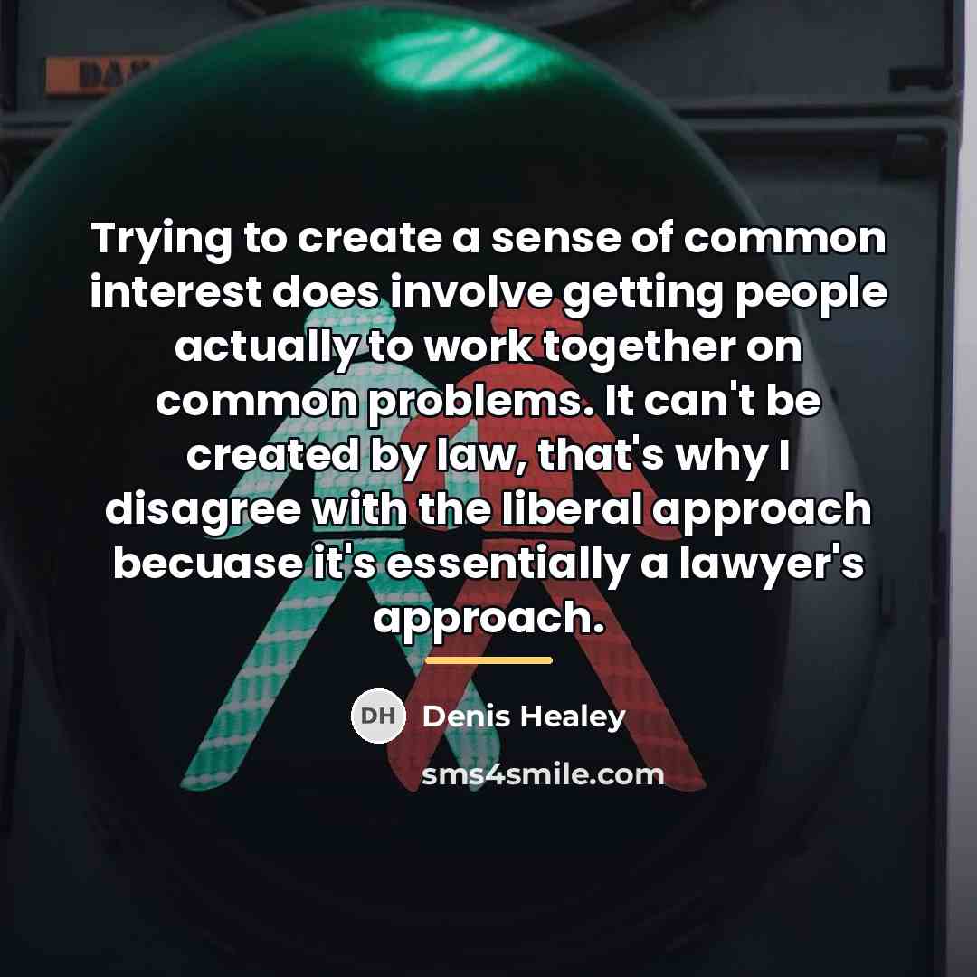 “Trying to create a sense of common interest does involve…” quote by Denis Healey