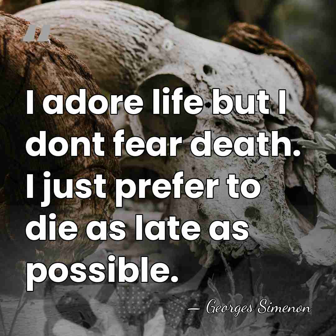 I adore life but I dont fear death. I just prefer to&hellip; - Georges Simenon