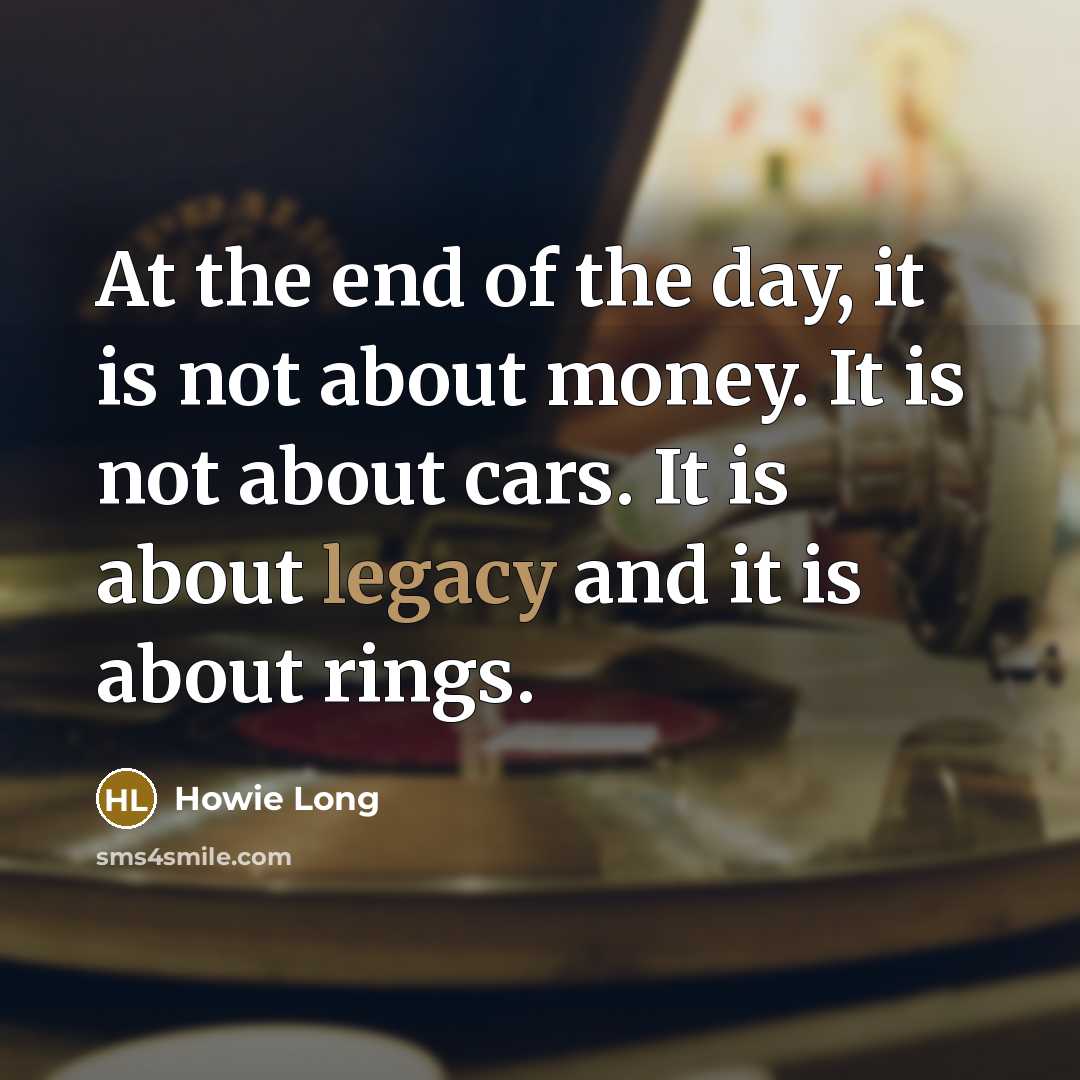“At the end of the day, it is not about…” quote by Howie Long