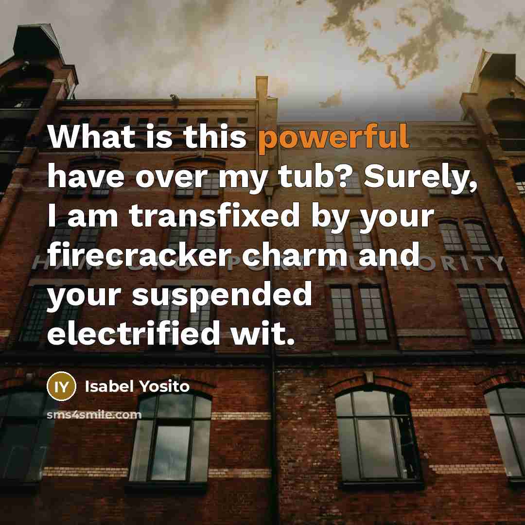 “What is this powerful have over my tub? Surely, I…” quote by Isabel Yosito