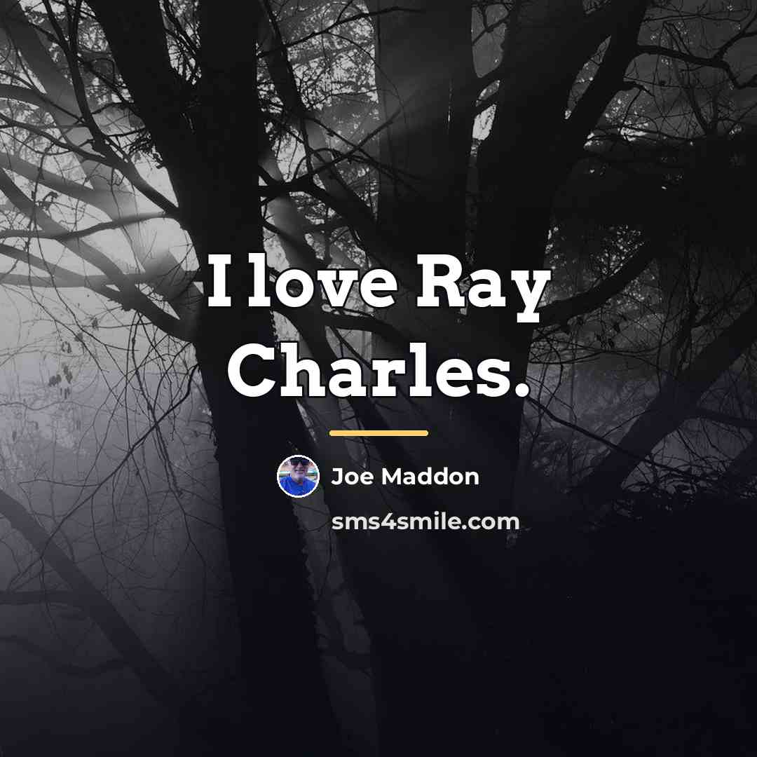 “I love Ray Charles.…” quote by Joe Maddon