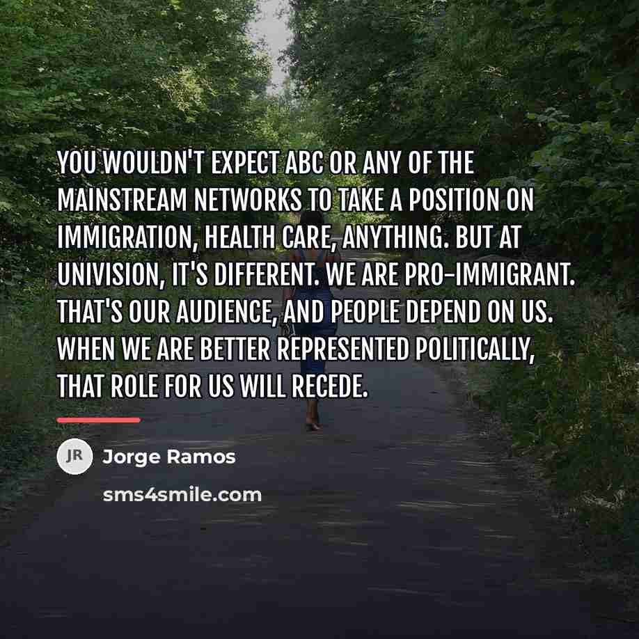 “You wouldn't expect ABC or any of the mainstream networks…” quote by Jorge Ramos