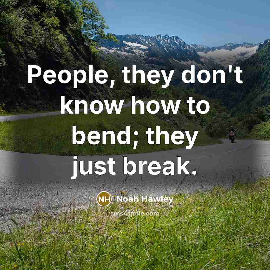 “People, they don't know how to bend; they just break.…” quote by Noah Hawley