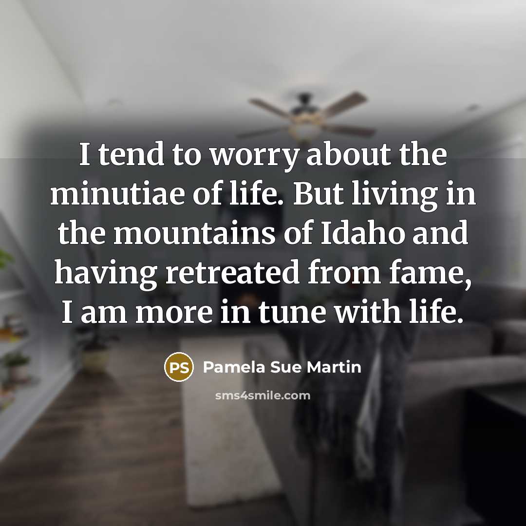 “I tend to worry about the minutiae of life. But…” quote by Pamela Sue Martin