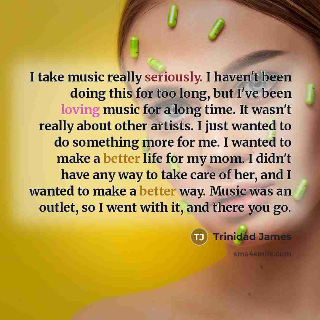 “I take music really seriously. I haven't been doing this…” quote by Trinidad James