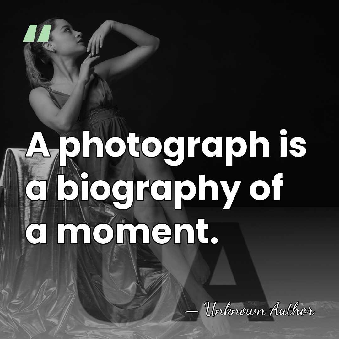 A photograph is a biography of a moment. - Art Shay