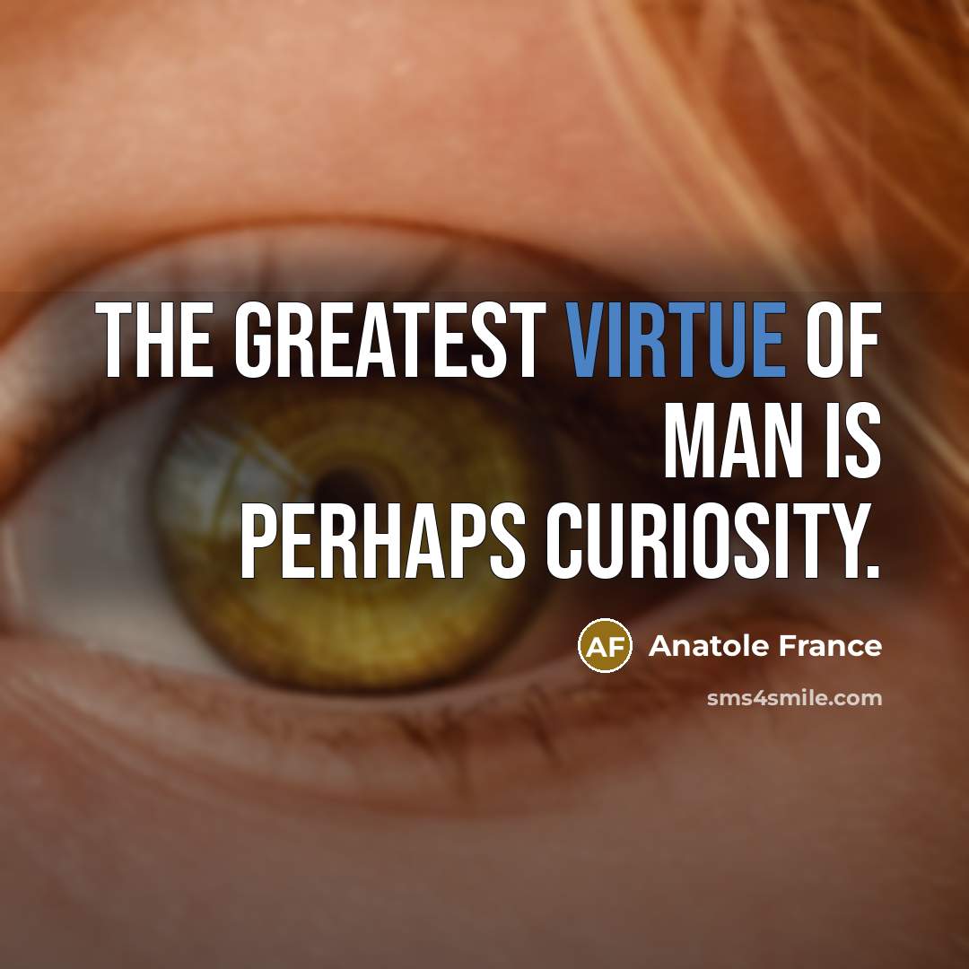 “The greatest virtue of man is perhaps curiosity.…” quote by Anatole France