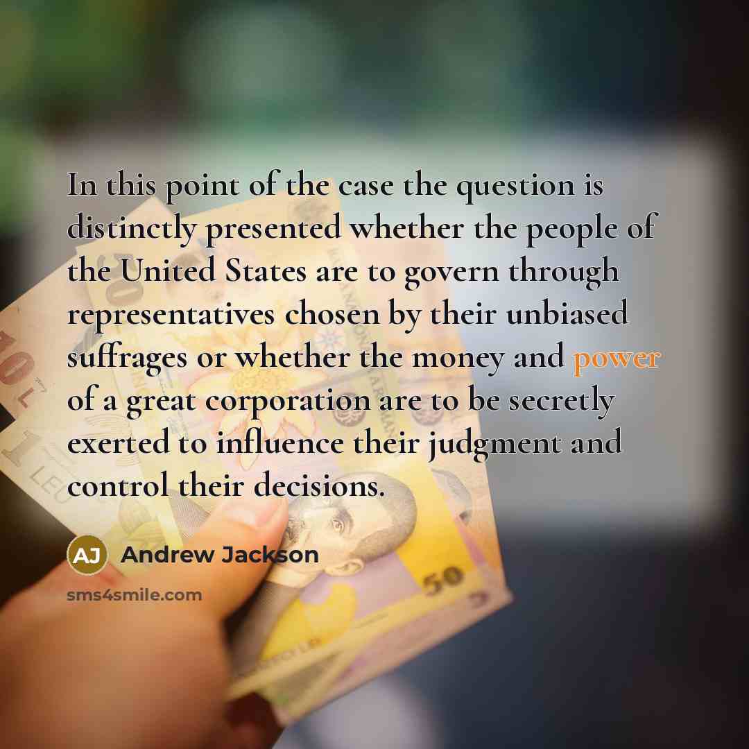 “In this point of the case the question is distinctly…” quote by Andrew Jackson