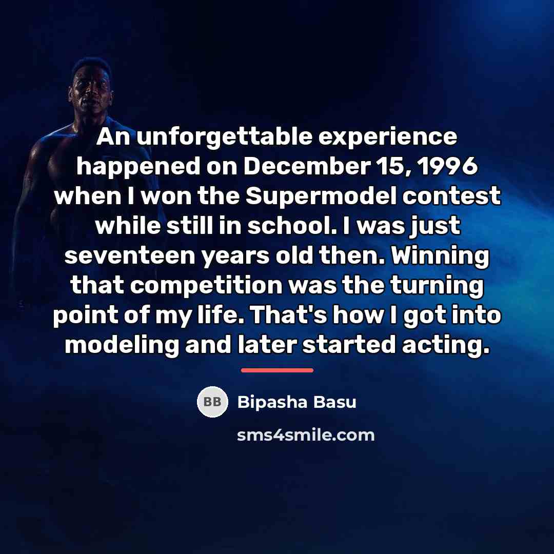 “An unforgettable experience happened on December 15, 1996 when I…” quote by Bipasha Basu