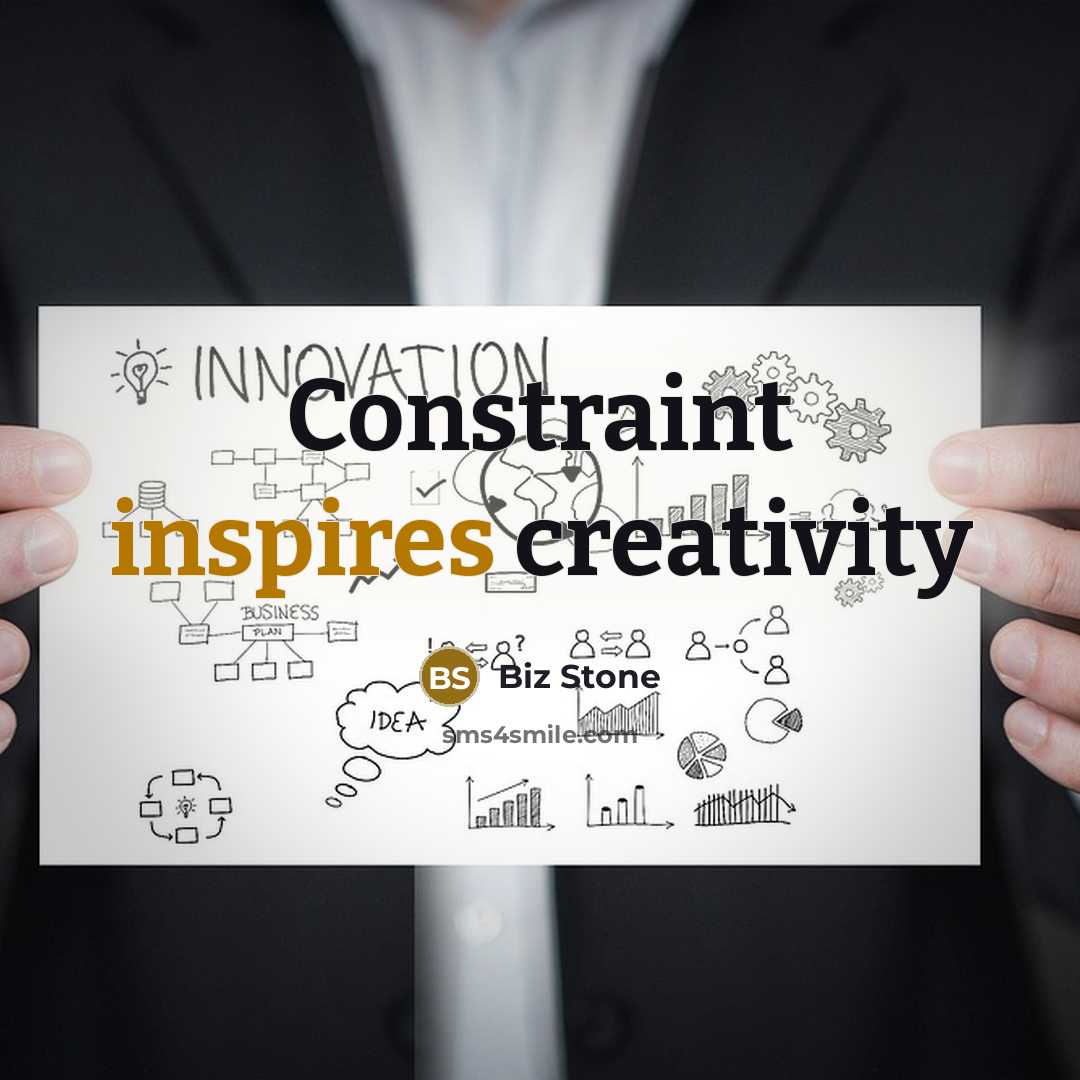“Constraint inspires creativity” quote by Biz Stone