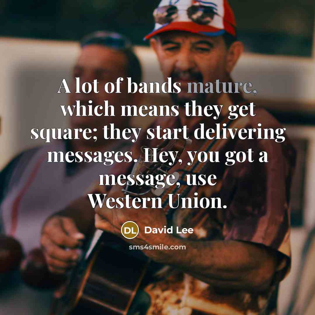 “A lot of bands mature, which means they get square;…” quote by David Lee