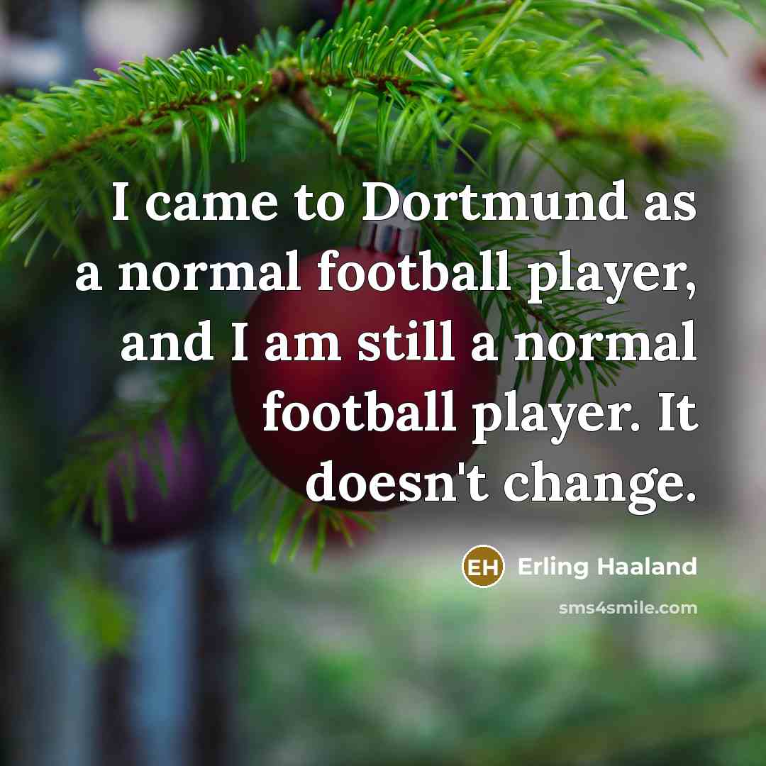 “I came to Dortmund as a normal football player, and…” quote by Erling Haaland