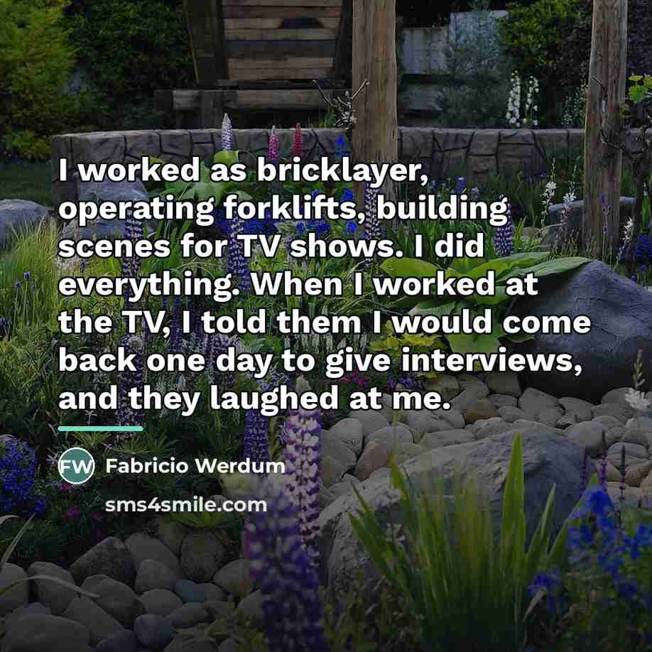 “I worked as bricklayer, operating forklifts, building scenes for TV…” quote by Fabricio Werdum