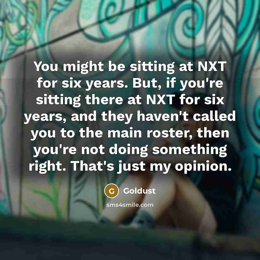 “You might be sitting at NXT for six years. But,…” quote by Goldust