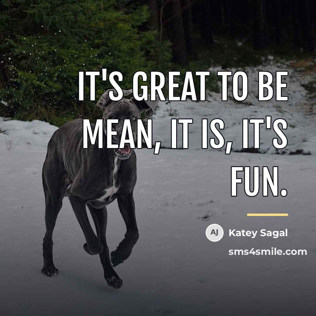 “It's great to be mean, it is, it's fun.…” quote by Katey Sagal