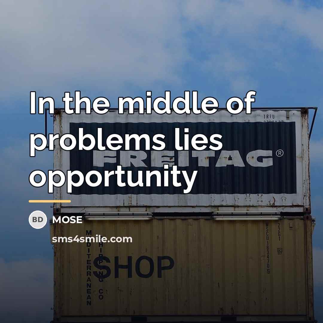 “In the middle of problems lies opportunity…” quote by MOSE