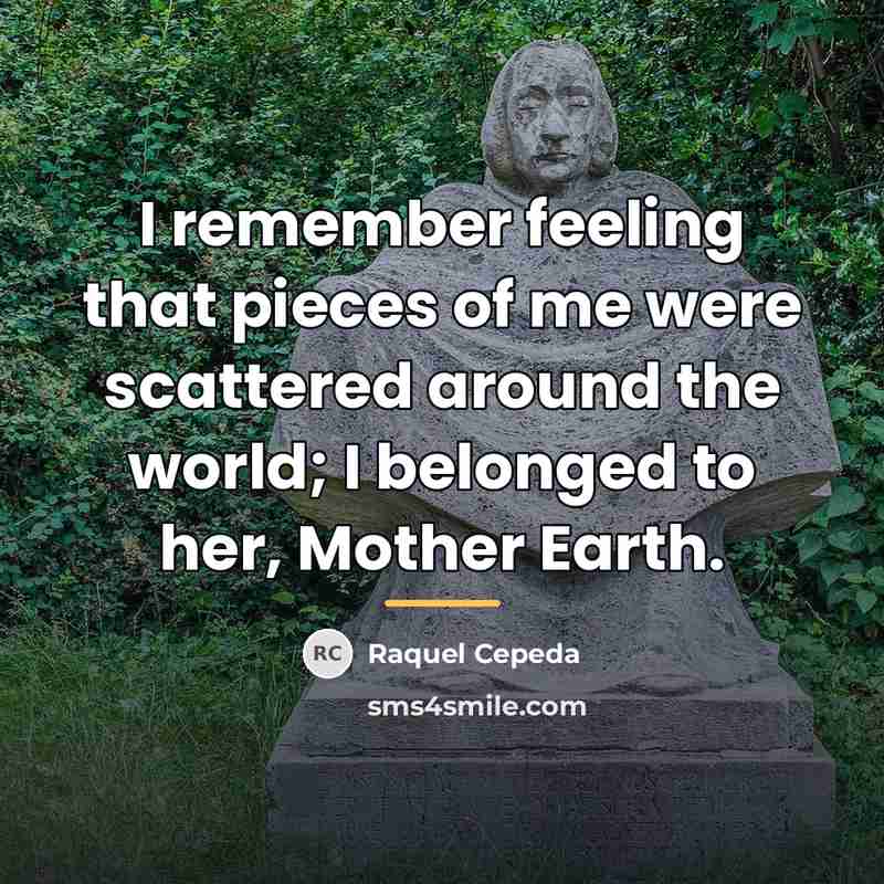 “I remember feeling that pieces of me were scattered around…” quote by Raquel Cepeda
