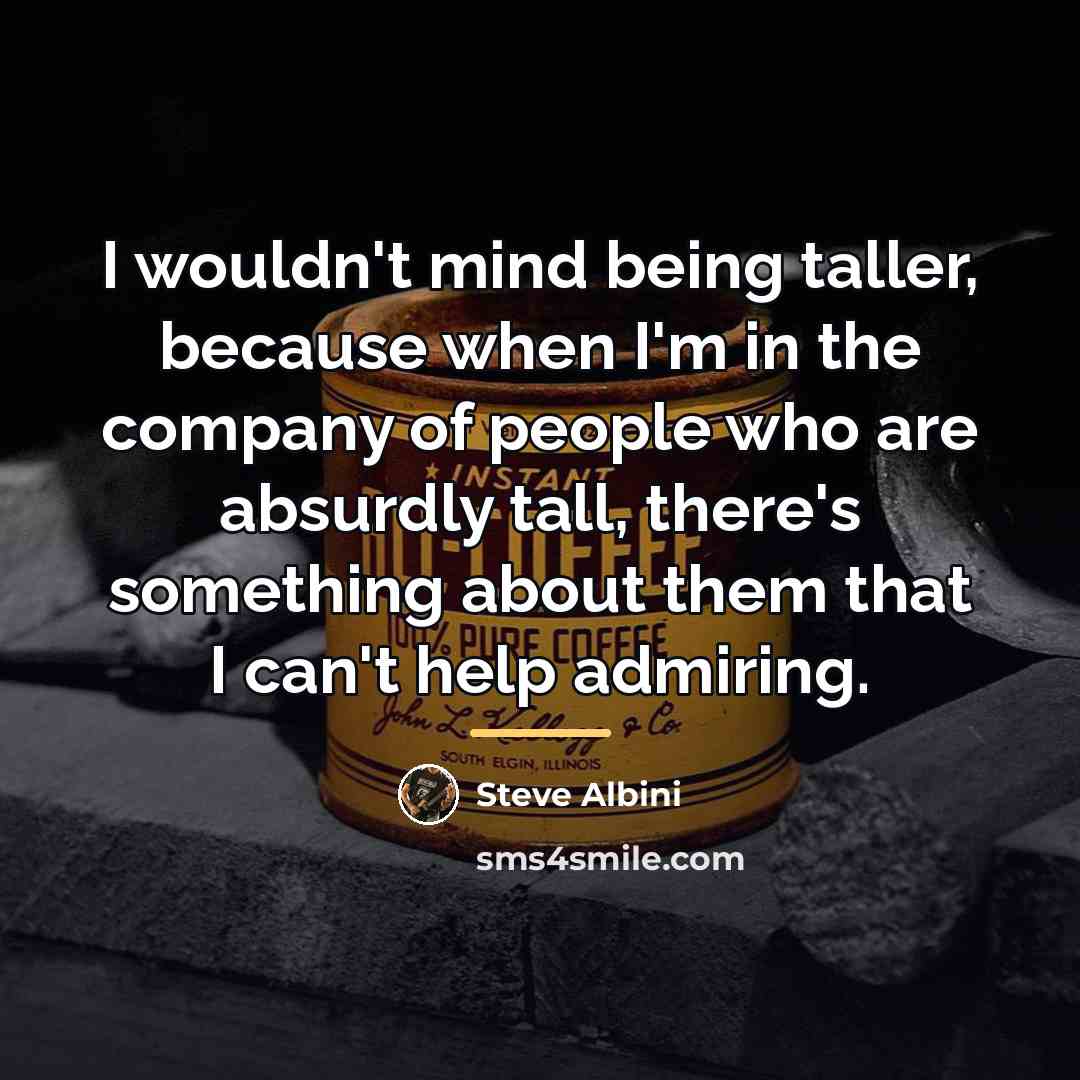 “I wouldn't mind being taller, because when I'm in the…” quote by Steve Albini