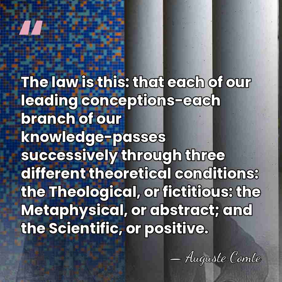 The law is this: that each of our leading conceptions-each branch of&hellip; - Auguste Comte