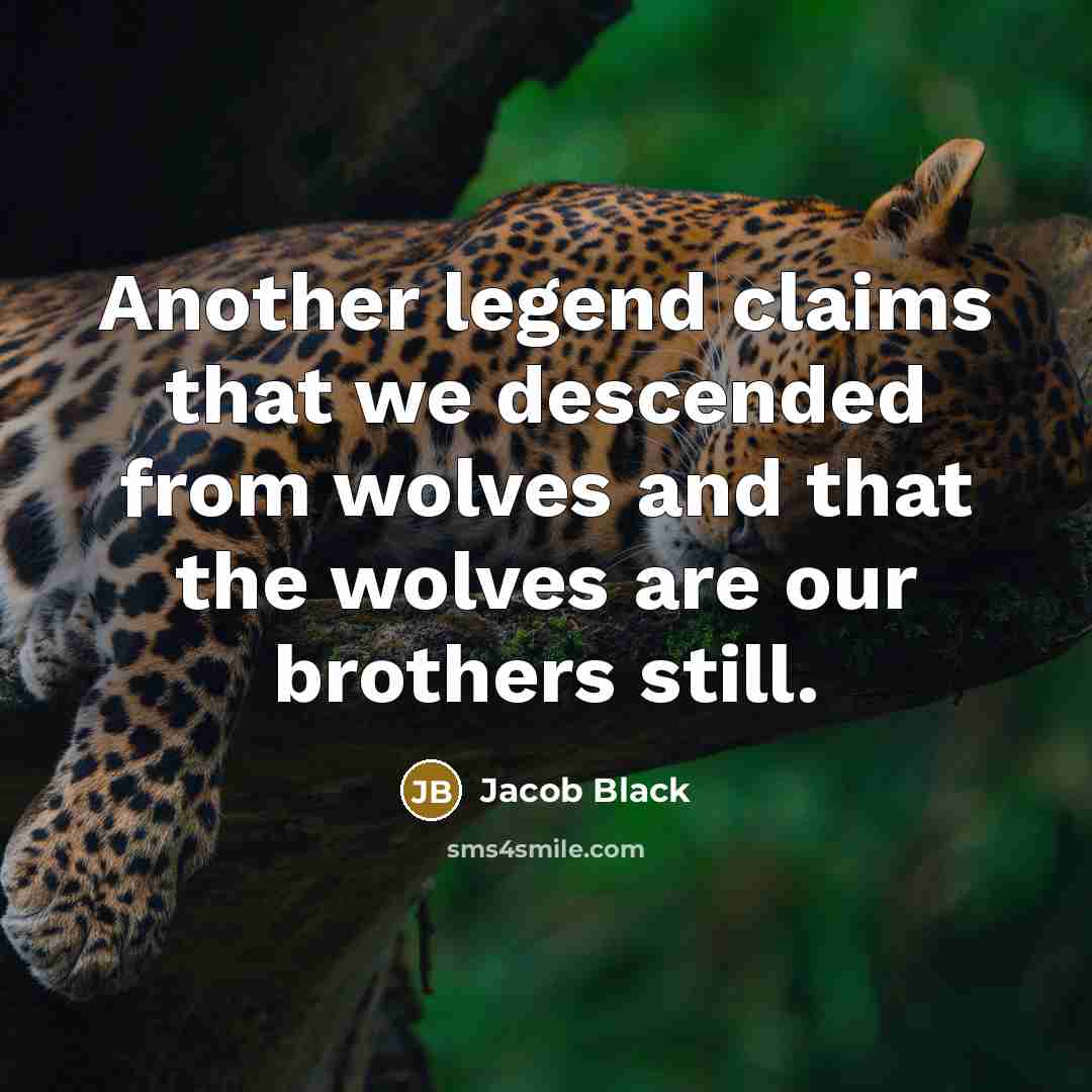 “Another legend claims that we descended from wolves and that…” quote by Jacob Black