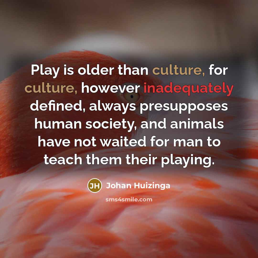 “Play is older than culture, for culture, however inadequately defined,…” quote by Johan Huizinga
