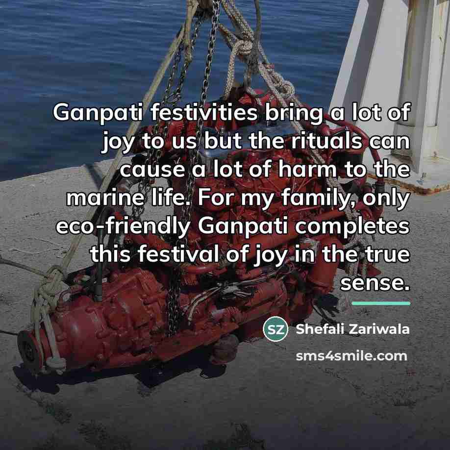 “Ganpati festivities bring a lot of joy to us but…” quote by Shefali Zariwala