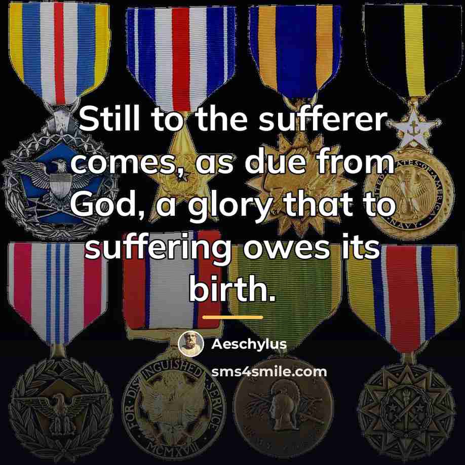 “Still to the sufferer comes, as due from God, a…” quote by Aeschylus