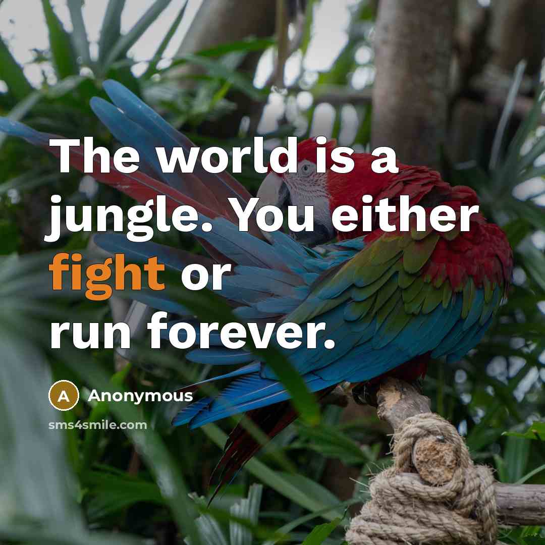 “The world is a jungle. You either fight or run…” quote by Anonymous