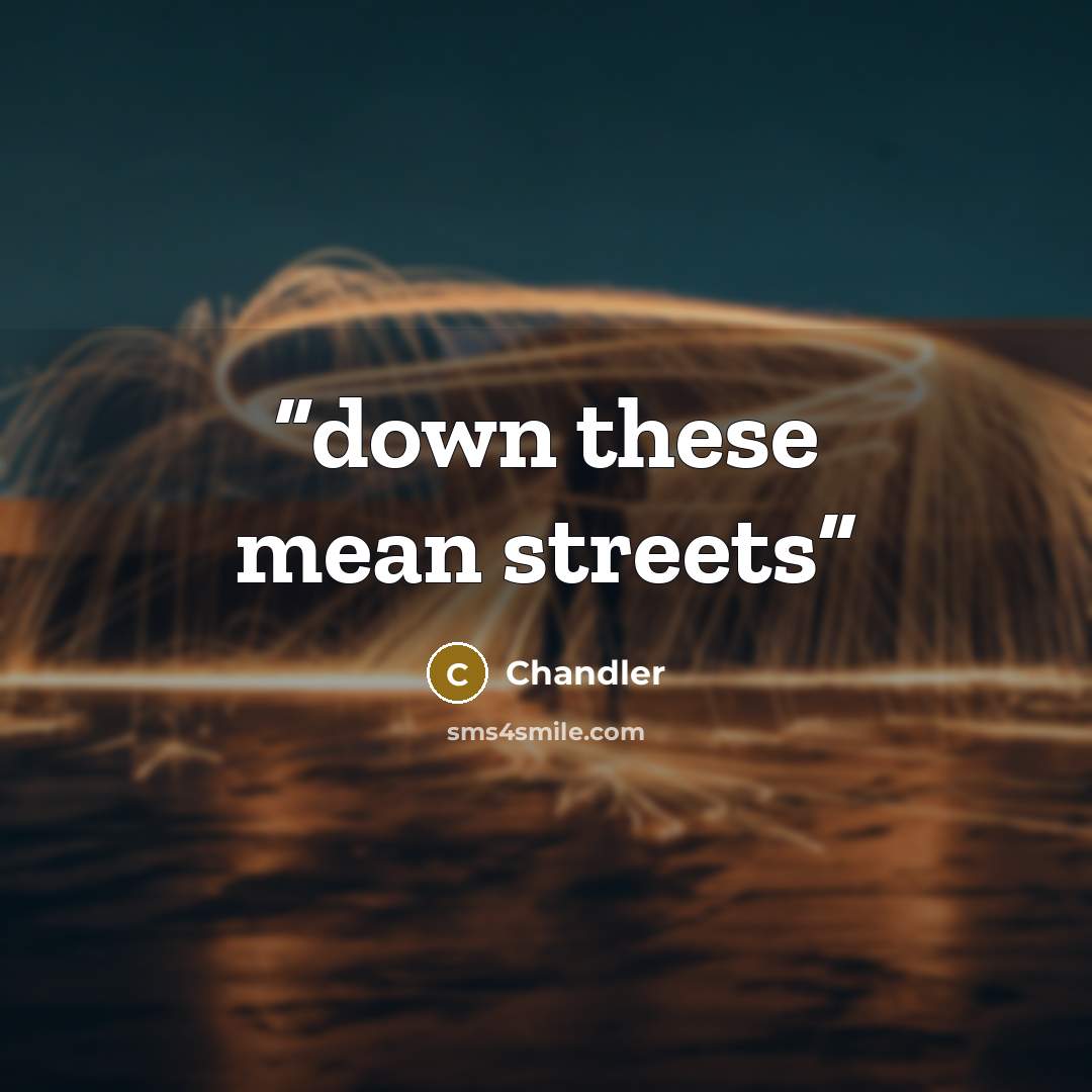 “down these mean streets” quote by chandler