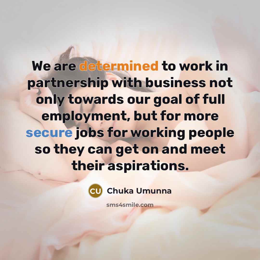 “We are determined to work in partnership with business not…” quote by Chuka Umunna