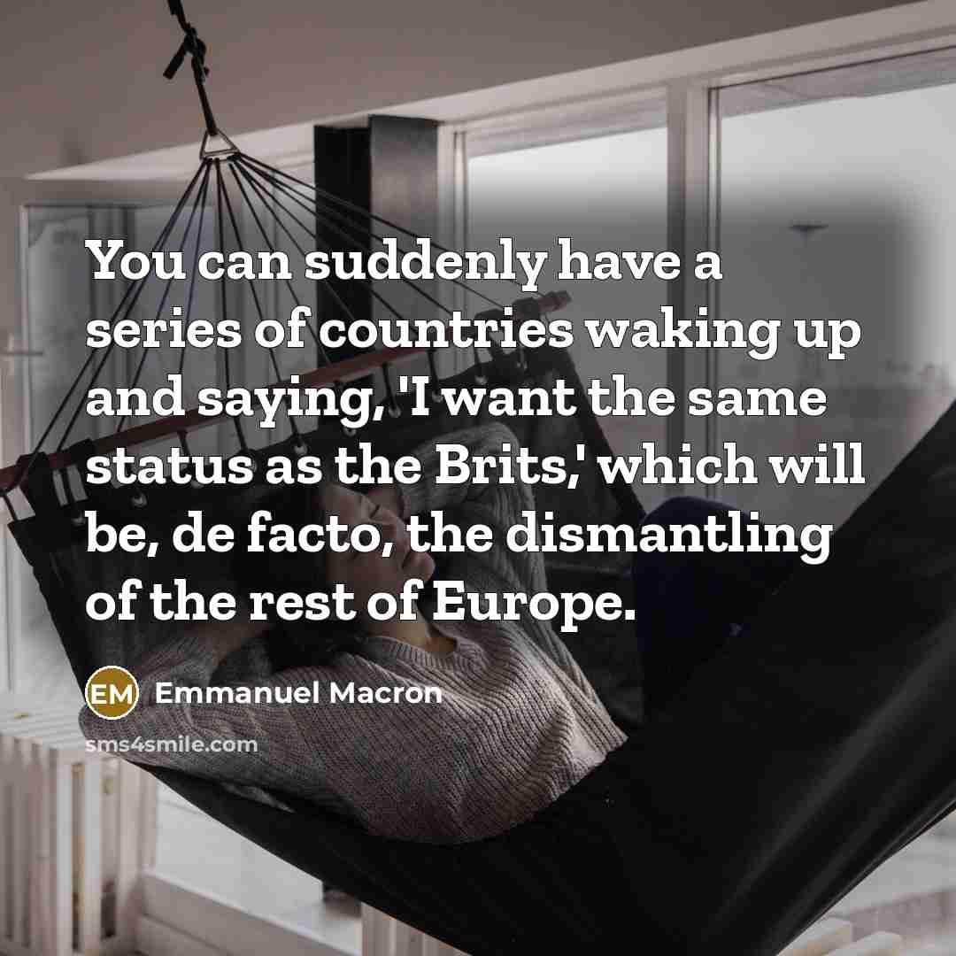 “You can suddenly have a series of countries waking up…” quote by Emmanuel Macron