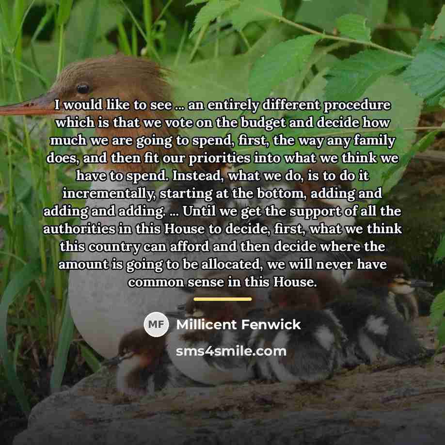“I would like to see ... an entirely different procedure…” quote by Millicent Fenwick