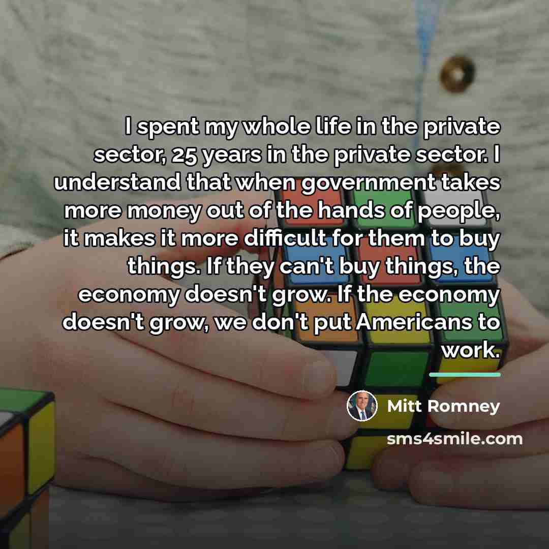 “I spent my whole life in the private sector, 25…” quote by Mitt Romney